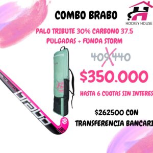 KIT PALO BRABO 30% CARBONO ROSA+ FUNDA STORM VERDE DE REGALO