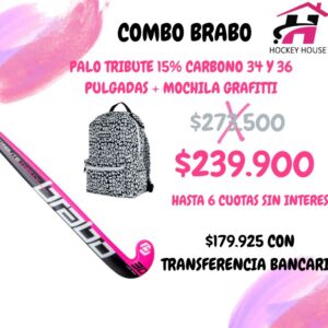 KIT PALO BRABO 15% CARBONO ROSA+ MOCHILA GRAFFITI