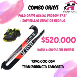 KIT PALO DE HOCKEY GRAYS AC600 PROBOW + ZAPATILLAS GRAYS